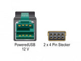 Delock Powerojousb Cable Stecker 12 V > 2 X 4 Pin Stecker 4 M Für Pos Drucker Und Terminals