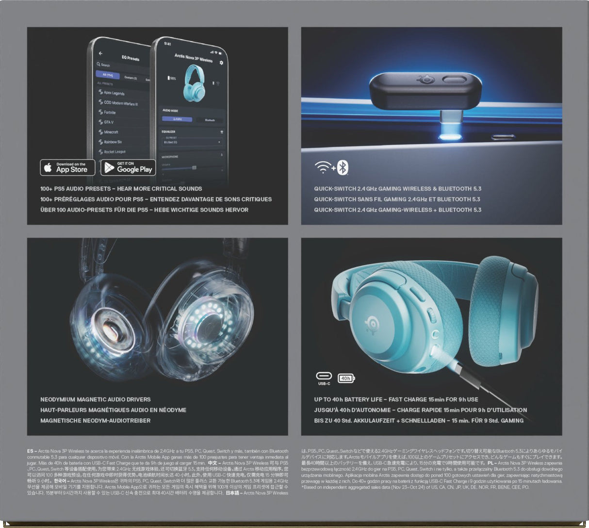 Steelseries Arctis Nova 3p Auriculares Inalámbrico Diadema Música/Uso Diario Bluetooth Color Aguamarina