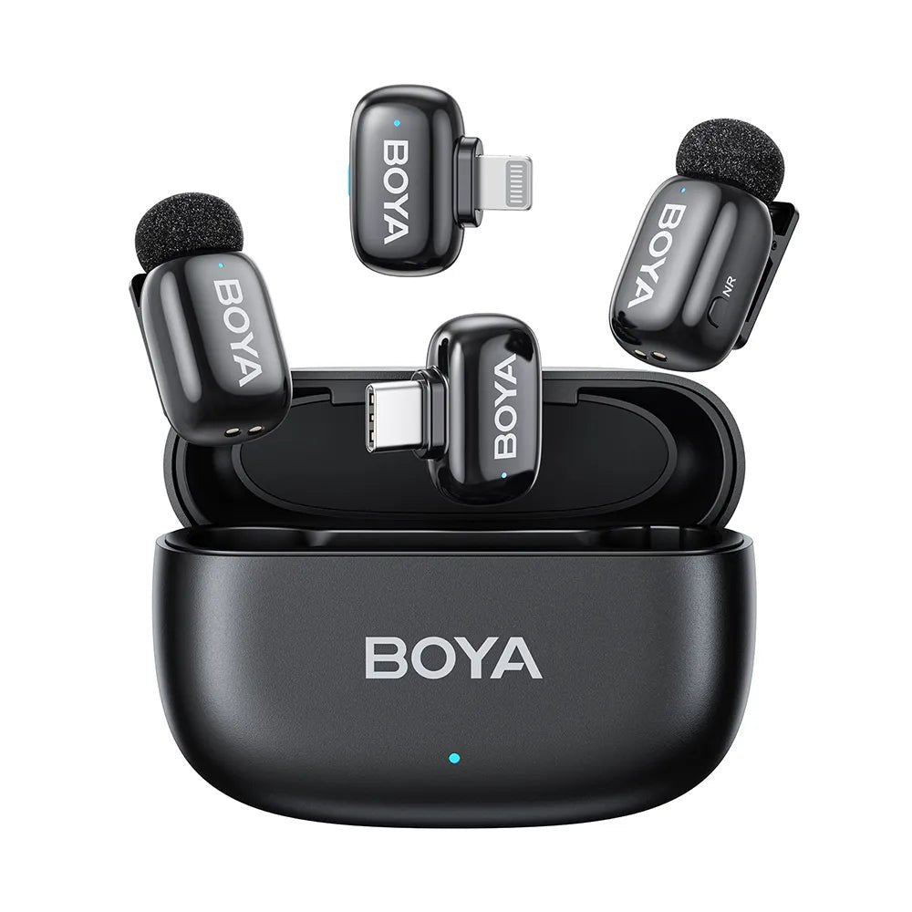 Boya Wireless Micrófono Mini-12 Lightning Usb-C, Black