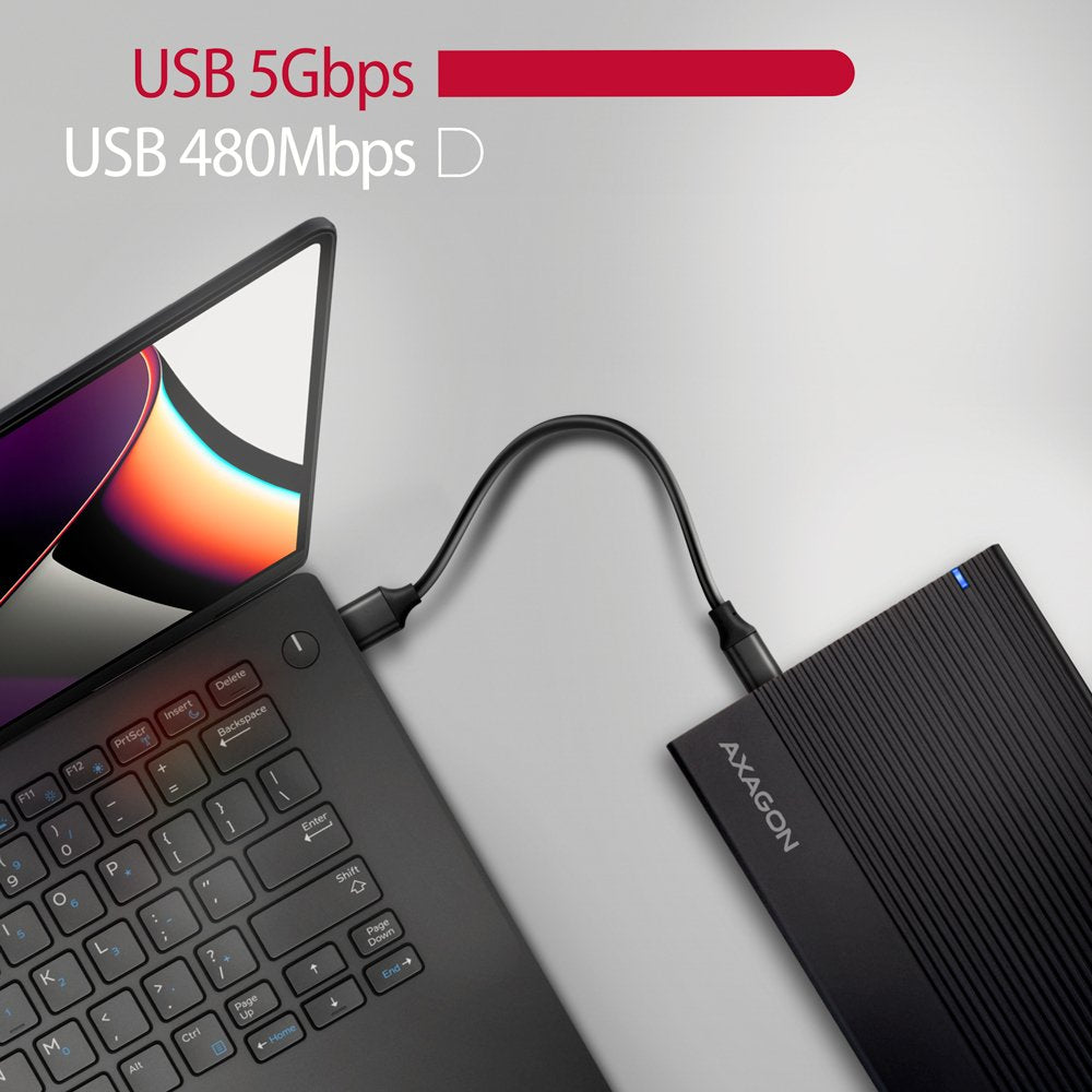 EAN 8595247906809 - Axagon EE35-GTR USB-C 5Gbps - SATA 6G, 3.5 RIBBED box BLACK - USB Typ C Caja de disco duro (HDD) Negro 3. imagen 6