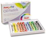Pentel Oil Pastels Pack De 12 Pasteles Oleo - Blandos, Cremosos Y De Secado Lento - Colores Surtidos