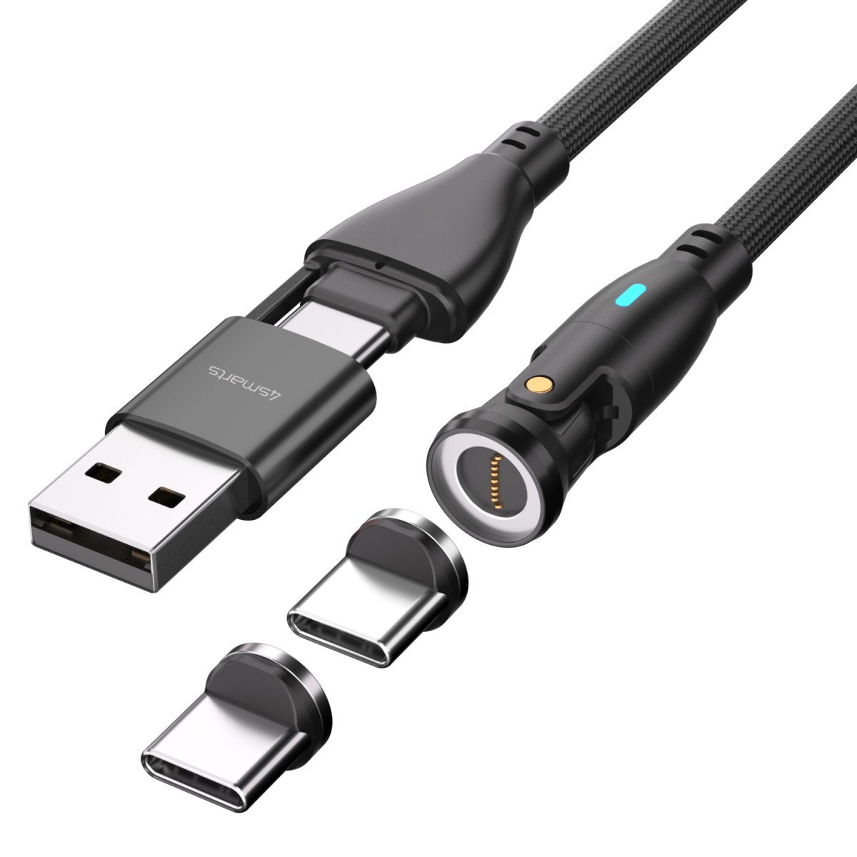 4smarts Usb-C A 540 Magnetcable Gravitycord 100w 1.8m Schwarz