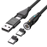 4smarts Usb-C A 540 Magnetcable Gravitycord 100w 1.8m Schwarz