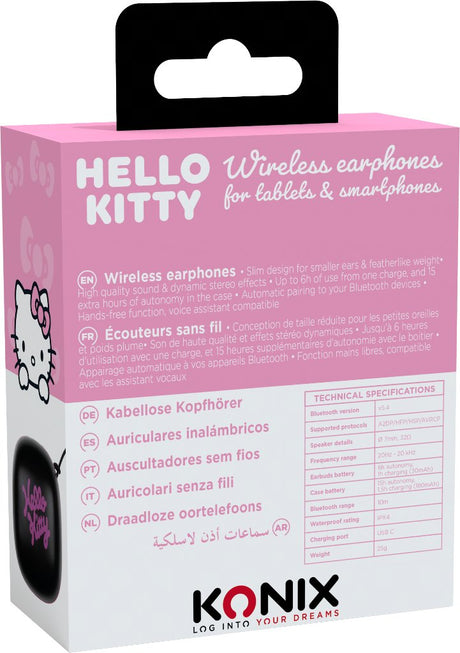 EAN 3328170001212 - Konix Hello Kitty Auriculares Inalámbrico Dentro de oído Llamadas/Música Bluetooth Rosa, Blanco imagen 2