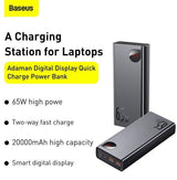 Baseus Power Bank Adaman Metal 20000mah Pd Qc 3.0 65w 2 X Usb + Usb-C + Micro Usb Negro