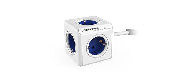 Regleta Powercube Allocacoc Extended Azul Tipo F/5 Tomas/Cable Fijo 1.5m/Incluye Adapt De 1300bl/Deexpc
