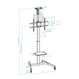 Soporte De Suelo Inclinable Con Ruedas Tooq Fs1184m-B Para Tv De 35-70' Hasta 70kg