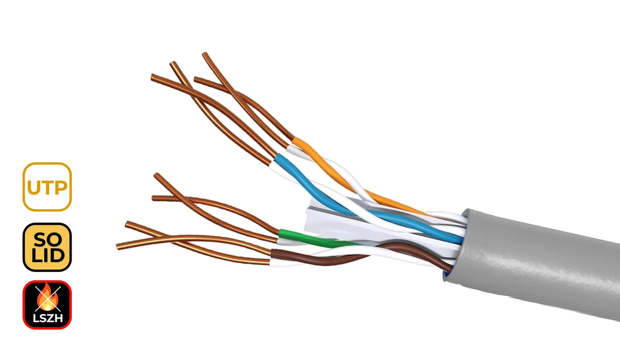 Bobina De Cable Rj45 Utp Phasak Phr 6301 Cat.6 305m Gris