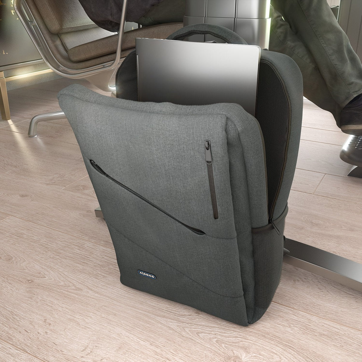 Aisens Mochila Urbana Y De Oficina Para Portatil 15,6, Gris