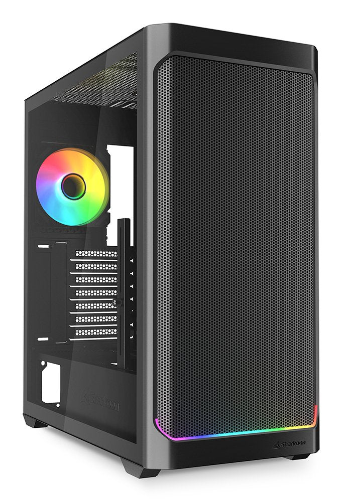 Caja Pc Sharkoon Ak4w Rgb Strip Negra, Cristal Templado 4044951041664