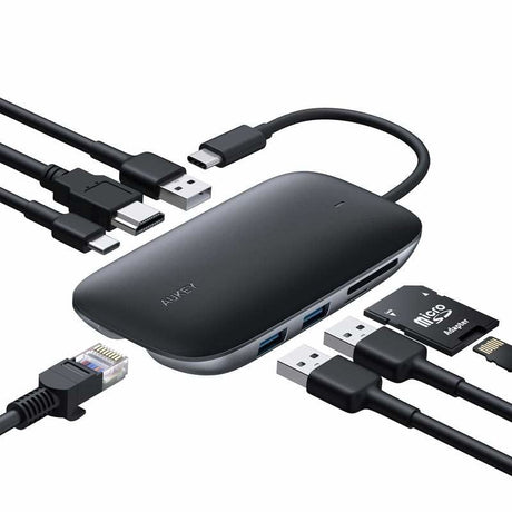 EAN 0608119197163 - AUKEY CB-C71 base para portátil y replicador de puertos Negro imagen 1
