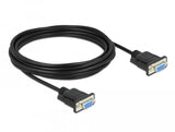 Delock Rs-232 Cable Seriell D-Sub9 Buchse Zu Buchse Nullmodem Mit Schmalem Steckergehäuse 5 M