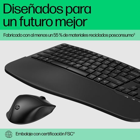 EAN 197498230610 - HP 680 Comfort Dual-Mode Keyboard and Mouse Combo teclado Ratón incluido Hogar RF Wireless + Bluetooth Neg imagen 4