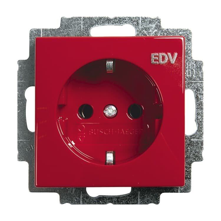Busch Jaeger 20 Euc Dv-917 Schuko Steckdose Edv Rot Busch-Balance Si