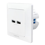 Logilink Pa0163 Toma De Pared Con 2x Puerto Usb Blanco