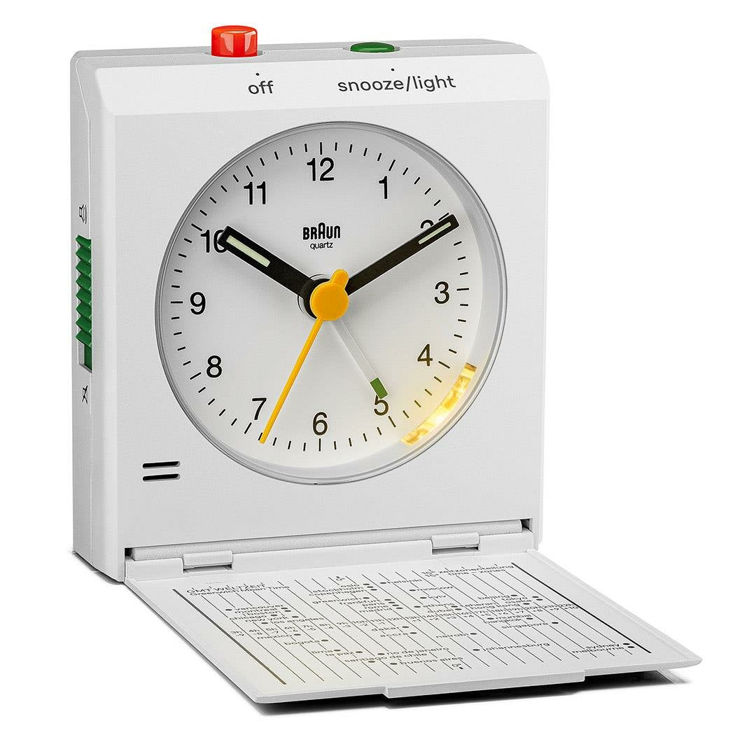 Reloj Despertador Plegable Braun Bc 05 W Cuarzo Blanco