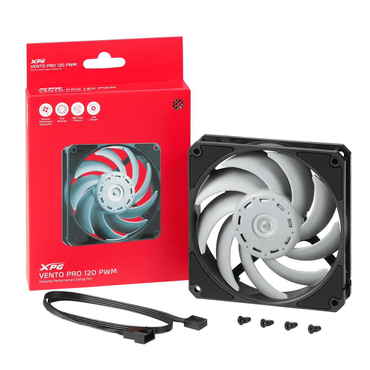 EAN 4710273779614 - XPG VENTO PRO 120 PWM Carcasa del ordenador Ventilador 12 cm Negro, Blanco 1 pieza(s) imagen 5
