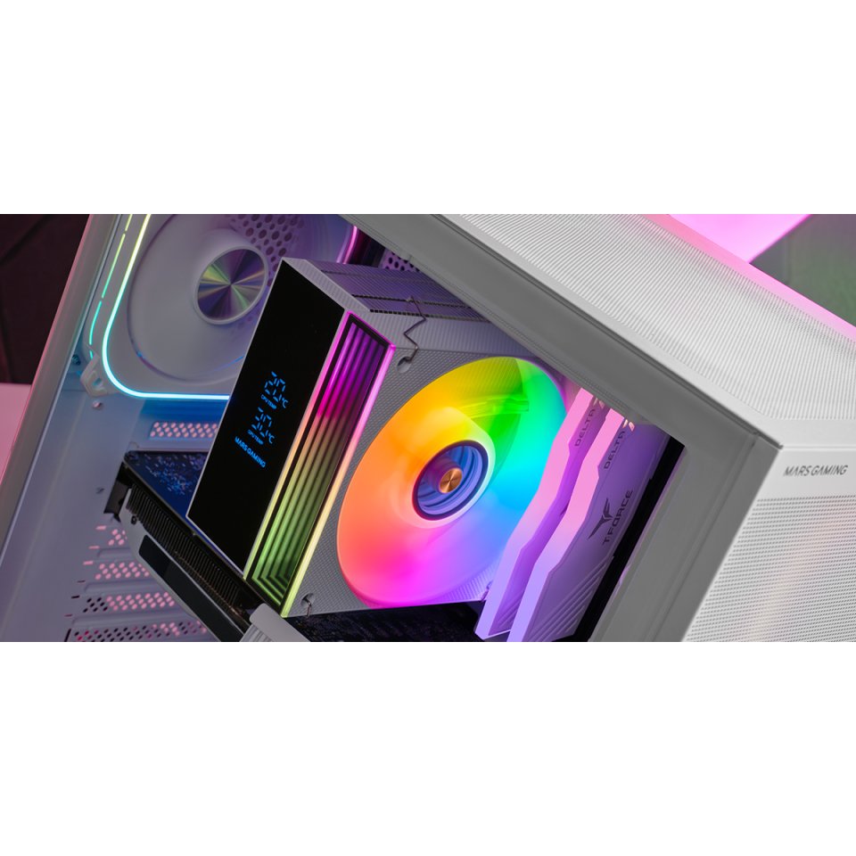 EAN 8435693112921 - Mars Gaming MCPU-LCDW Procesador Refrigerador de aire 12 cm Blanco 1 pieza(s) imagen 7