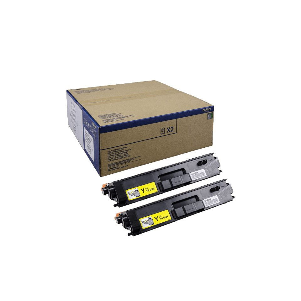 Brother Tn900y  Paquete De 2  Amarillo  Toner Original  Para Brother Hl-L9200cdwt, Hl-L9300cdwt, Hl-L9300cdwtt, Mfc-L9550cdw, Mfc-L9550cdwt