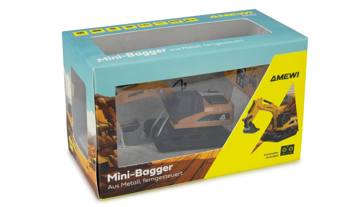 Amewi Mini-Bagger Aus Metall 8-Kanal 1:64 Rtr 6+