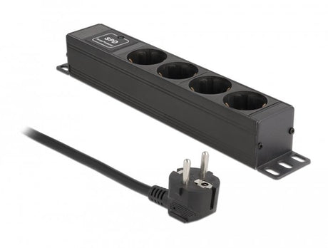EAN 4043619668182 - DeLOCK 66818 limitador de tensión Negro 4 salidas AC 220 - 250 V 1,5 m imagen 1