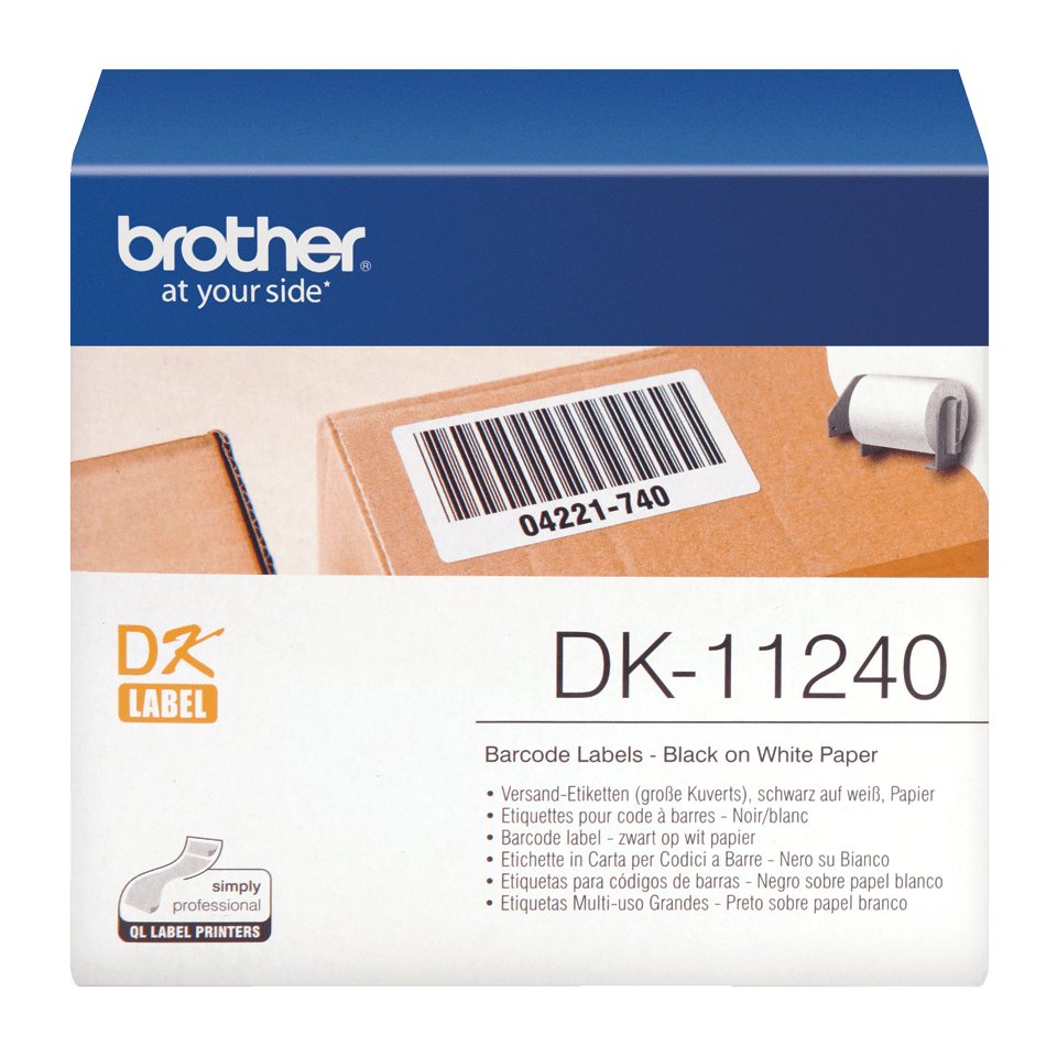 Brother Dk-11240,Negro Sobre Blanco,51 X 102 Mm 600 Etiqueta(S) Etiquetas De EnvaO,Para Brother Ql-1050, Ql-1050n, Ql-550