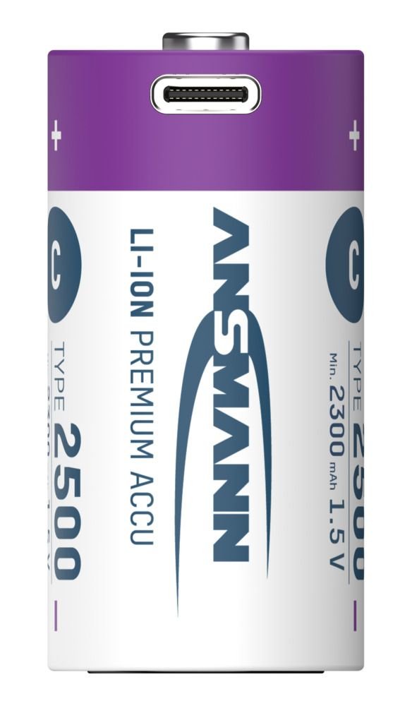 Ansmann 1313-0004 Baterías Recargables Li-Ion Baby C Tipo 2500 (Min. 2300 Mah) Pack 2