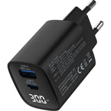 Inline® Usb Pd Power Supply, Gan Charger, 2-Port, Usb-C + Usb-A, 30w, W/ Display