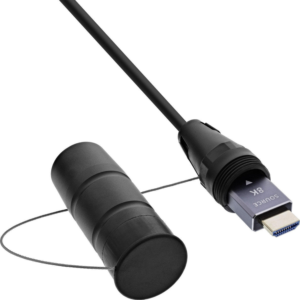 Carrete De Cable Hdmi , Cable Hdmi 2.1 De Aoc, 8k/60hz, Blindado, Negro, 50 M Inline