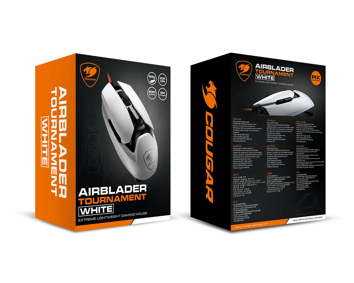 Cougar Gaming Raton Airblader Tournament, Cablegehnden, Blanco