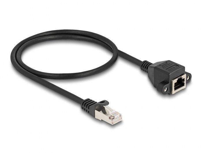 Delock 80192 Cable De Extensión Rj50 Macho A Hembra S/Ftp 0,5 M Negro