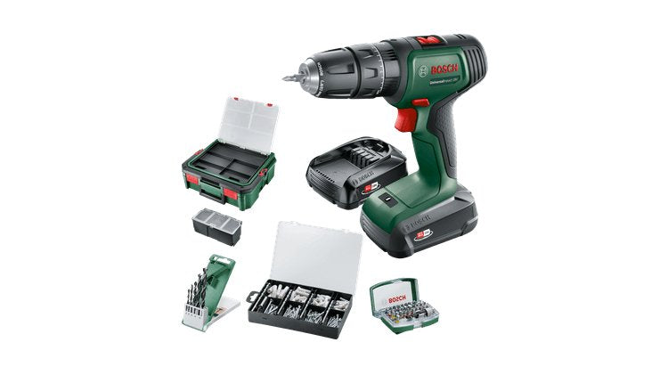 Bosch Bricolaje Y Jardín Taladro Combinado A Batería Universalimpact 18v + Systembox Verde/Negro, Batería Li-Ion 1,5ah + 2,5ah, Maletín + 210 Accesorios, Power For All Alliance 06039d4108