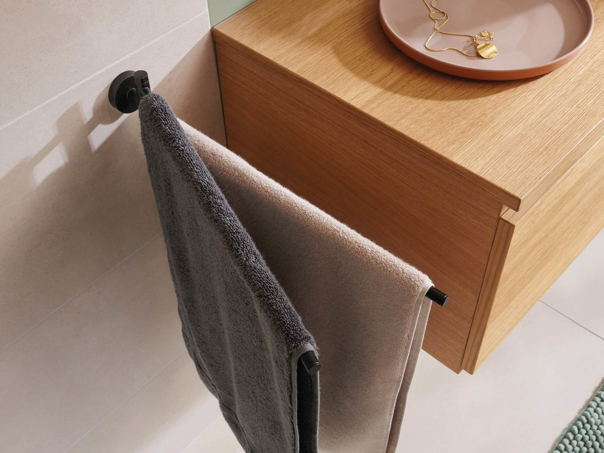 Tesa Moon Black Soporte Para Toallas Montado En Pared Negro