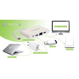 Hub Techly Iadap Usb31-Dock1 De Interfaz Usb 3.2 Gen 1 (3.1 Gen 1) Type-C 5000 Mbit/S Blanco