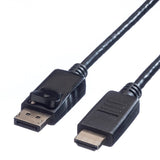 Value Displayport Cable Dp-Hdtv. M/M. Black. 4.5m