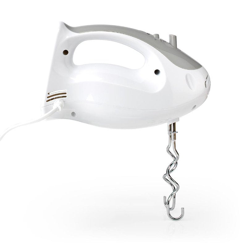 Nedis Batidora Mezcladora  200 W  5 Ajustes De Velocidad  Funcion Turbo   Blanco / Gris