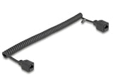 Delock Rj45 Spiralcable Buchse Zu Buchse Cat.5e Utp 0,8 M Bis 2 M Schwarz