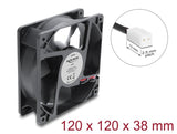 Delock Ventilador Axial 48 V Dc, 120 X 120 X 38 Mm Con 2 Pin Conexión Para Ventilador Negro