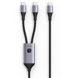 Techly Icoc Mu2c-2c100w Cable De Carga Usb-C A 2x Usb-C 100w 1,5m Pd Qc Pps
