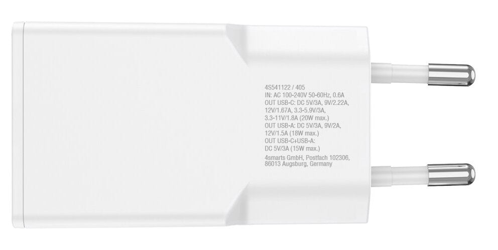 4smarts Ladegert Pdplug Duos Slim 20w Gan Usb-C A+Usb-C Cable