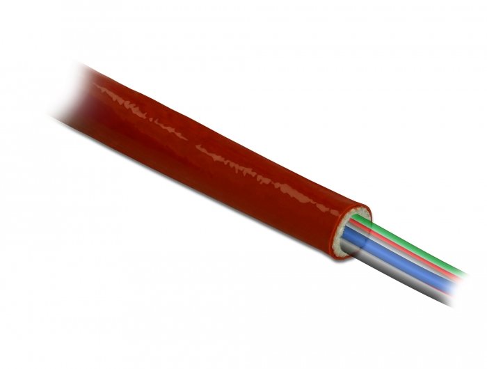 Delock Feuerfester Schutzschlauch Silikonbeschichtet 10 M X 10 Mm Rojo