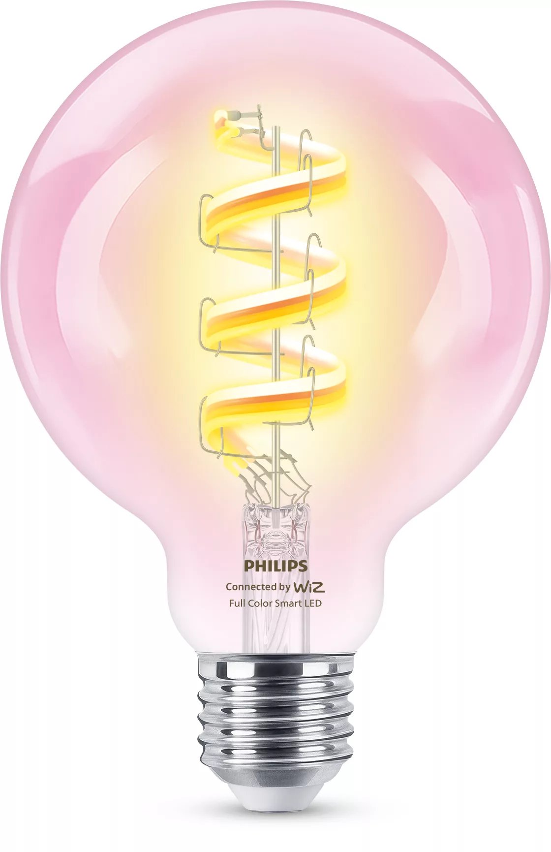 Bombilla Wiz Philips Smart Wifi Filament Clear G95 E27 6.3w 470lm Rgb