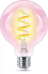 Bombilla Wiz Philips Smart Wifi Filament Clear G95 E27 6.3w 470lm Rgb