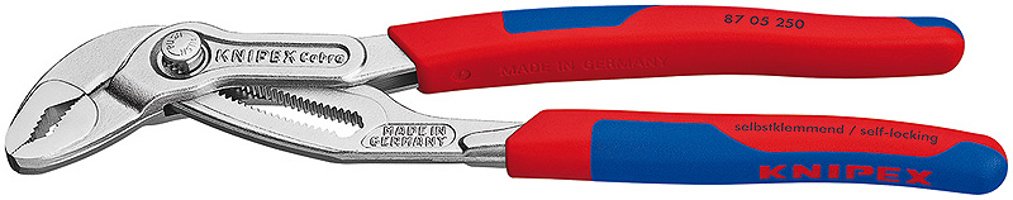 Knipex 87 05 250, Alicate Machihembrado, 5 Cm, 4,6 Cm, Acero Cromo Vanadio, Azul/Rojo, 25 Cm