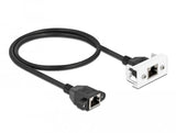 Delock Netzwerk Verlängerungscable Für Easy 45 Modul S Ftp Rj45 Buchse Zu Rj45 Buchse Cat.6a 50 Cm Schwarz   Weiss