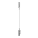 Cable Lightning T Nb Vers Jack Audio 3,5mm M/F 15cm (Plateado)