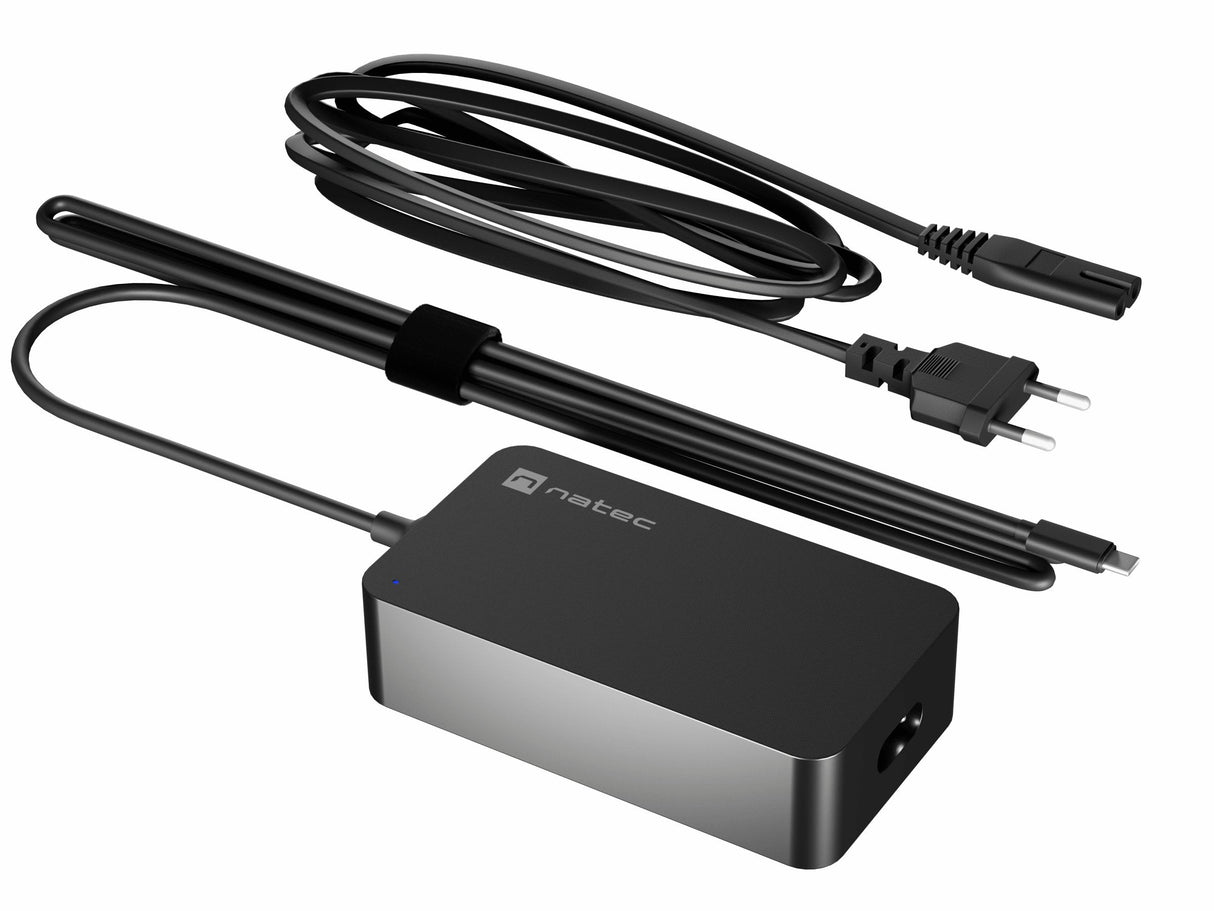 Natec Laptop Charger Grayling Usb-C 65w For Laptops Tablets Phones