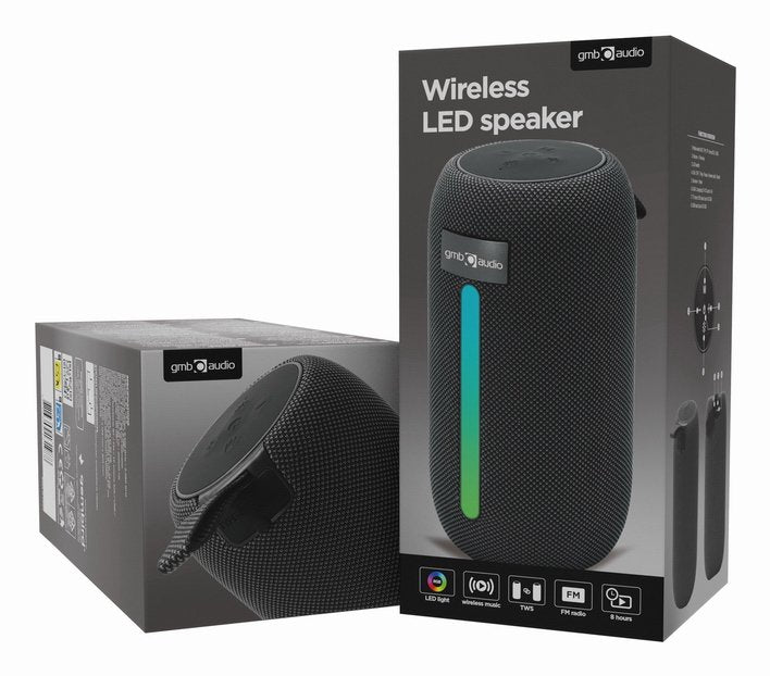 Altavoz Gembird Bt Con Efecto De Luz Led Rgb Negro