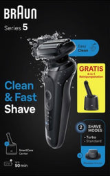Braun Series 5 52-N7200cc Máquina De Afeitar De Láminas Recortadora Negro