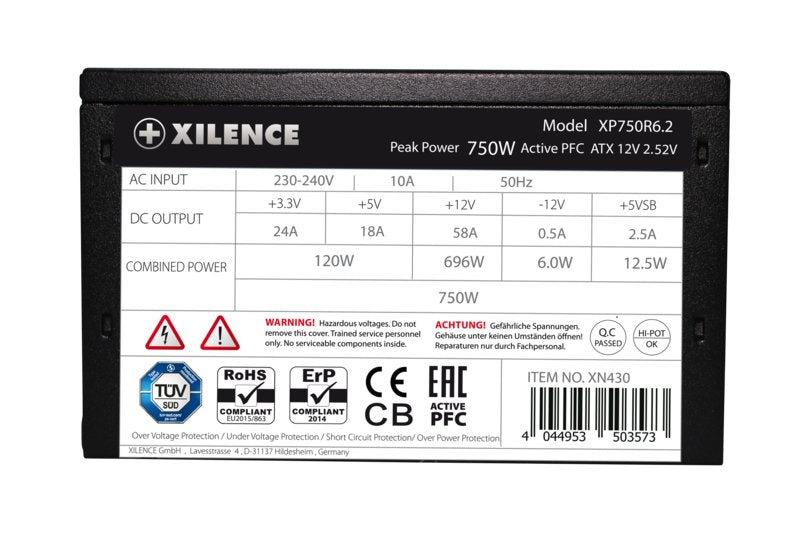 Fuente De Alimentación Xilence 750w Performance C+ Xn430 80+ Atx 2.52
